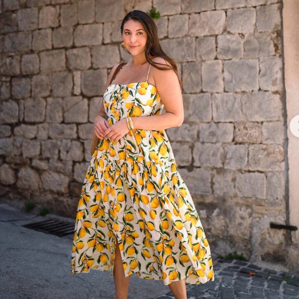 J. Crew 16 Limoncello Lemon Print Cotton Tiered Summer Plus Sundress 1X - Picture 8 of 16